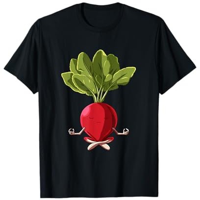 Lustiges Yoga Radies Meditierender Radieschen T-Shirt