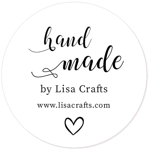 50 Blumen PERSONALISIERT Handmade with love Aufkleber, 40mm Runde Selbstgemacht Geschenk Etiketten für Hochzeit,Weihnachten,Gastgeschenk,Geschäft,Tüten - Rd 514 (002)