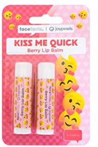 Face Facts Joy Pixels Strawberry Scented Lip Balms | Kiss Me Quick | 2 x 4.25g Lip Balms | Vegan