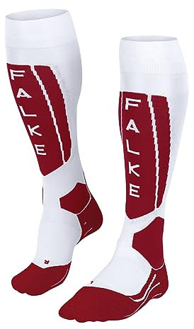 FALKE SK5 Expert W Kh seda hilo funcional finos cálidos 1 par, Calcetines de esquí Mujer, Blanco White 2088, 35-36