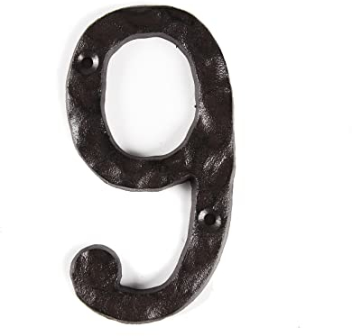 STCREE Numeri civici in ghisa 14,5 cm numeri casella postale numeri indirizzi per caselle postali appartamenti, hotel, porta e camera (9)