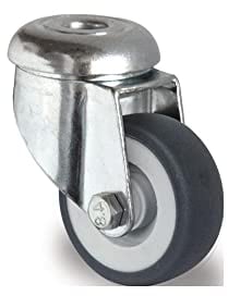 Promat Lenkrolle Rad-Ø 75 mm Tragfähigkeit 75 kg mit Rückenloch Gleitlager Gummi grau