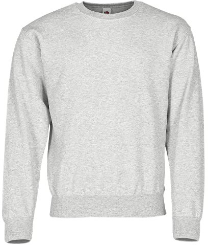 Fruit of the Loom Classic Set-In Sweat + GRATIS MyShirt Stoffbeutel, Farbe:Graumeliert + GRATIS MyShirt Stoffbeutel, Größe:S