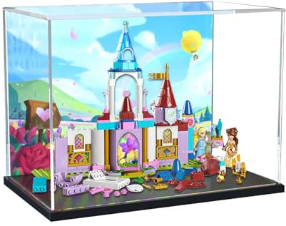 Acryl Vitrine für Lego 43219 Disney Princess Castles - Staubdichte Anti-UV Aufbewahrungsbox - Ideal für Sammler (Hintergrund A)
