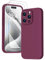 GOODVISH 3 in 1 Silicone Cover per iPhone 15 Pro 6.1 (2023), Custodia con 2 Pellicola Protettiva, Case per Cellulare Ultra Sottile Antiurto Resistente [Protezione Fotocamera], Vino Rosso