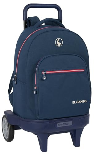 safta EL GANSO Classic Großer Rucksack mit Rädern, kompakt, abnehmbar, ideal für Kinder verschiedener Altersgruppen, bequem und vielseitig, Qualität und Widerstandsfähigkeit, 33 x 22 x 45 cm,