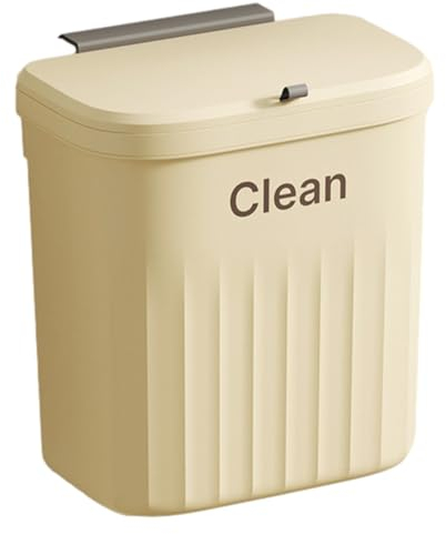 Fukamou Poubelle Suspendue Cuisine avec Couvercle, Poubelle Murale Cuisine, Poubelle Camping Car Suspendu pour Portes d'armoires Placard Salle de Bain | Poubelle à déchets Alimentaires Suspendue
