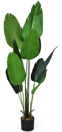 SOARS Kunstpflanze, Künstliche Palme 110 cm, Zimmerpflanze im Topf, Kunstbaum groß, Dekopflanze für Hausgarten, Wohnzimmer & Büro