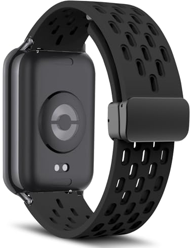 MaEiol Silikon Armband für Xiaomi Smart Band 9 Pro/Xiaomi Smart Band 8 Pro, Sport Armbänder Ersatzarmband Magnetverschluss Uhrenarmbänder ür Xiaomi Mi Band 9 Pro/Xiaomi Mi Band 8 Pro - Schwarz