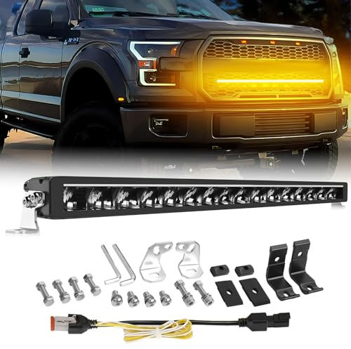 BraveWAY LED-Leiste DRL 34 Zoll 160 W 20.000 lm Flutlicht mit langer Reichweite ECE 12/24 V LED-Scheinwerfer Lichtleiste für Fahrzeuge von landwirtschaftlichen Traktoren, 4 x 4 Quads, schwere