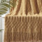 KASYLAN 100% Acrylic Knitted Throw Blanket Textured Solid Soft Decorative Throw for Sofa, Couch, Bed,127x152cm,Almond