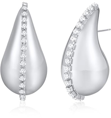 Rajputana Dupes Ohrringe Drop Earrings Grobe Silberohrringe für Frauen Teardrop Tropfen Ohrringe Vergoldet für Damen Mädchen Mode Trendy lightweight Hypoallergenic Schmuck