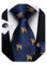 DiBanGu Mens Weihnachten Krawatte Set Lustige festliche Krawatte Gewebte Pocket Square Manschettenknöpfe Set mit Geschenkbox, Marineblau und Gold