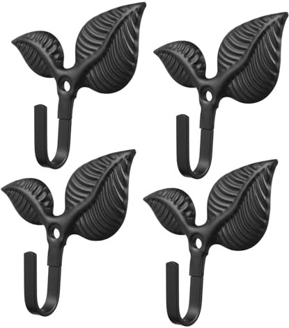 ULDIGI 4 Ganci Da Parete A Forma Di Foglia in Ferro Rustico Ganci Per Chiavi Decorativi Da Parete Per Sciarpe Borse Cappelli