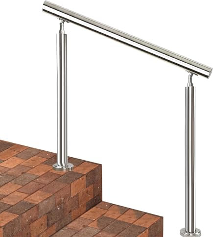 Verstellbarer Handlauf aus Edelstahl für 1 3 Stufen Bodenmontage Außentreppe Veranda Haltegriff mit Übergangsdesign