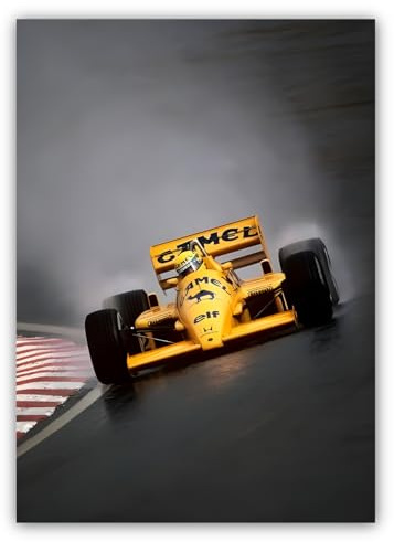 SALVADERO F1 & Racing Poster – Premium-Motorsport-Wandposter, Vintage-Autodekoration ohne Rahmen (Lotus F1, 70L x 50B cm)