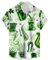 Bhnyku St. Patrick's Day Hemd Herren Kurzarm Knöpfe Revers Oberteile Modisches Grünem Hut Druck Kurzarmshirt Irischer Kleeblatt Locker Herrenhemd Irland Festival Kostüm Freizeithemden für Männer