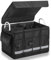 UMAYPPY Auto Aufbewahrungsbox mit Deckel Faltbarer Aufbewahrungskorb Kofferraum Organizer mit Aluminium Griffe Abnehmbar Trennwand für Zuhause/Werkstatt/Umzug/Reisen 41L Schwarz