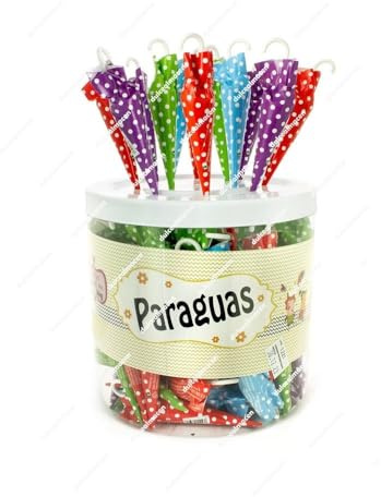 Paraguas de Chocolate con Leche – Pack de 100 Unidades en Tarro de Plástico – Bombones en Forma de Paraguas – Chocolate Cremoso de Calidad – Ideal para Fiestas, Eventos y Regalos