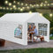NAIZY Partyzelt 3x6 m Pavillon mit Wasserdicht Dach & Abnehmbaren Seitenwänden Gartenpavillon Stabil Winterfest Gartenzelt aus PE-Gewebe & Metall Rohr Familienzelt, Weiß