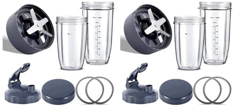 Repuestos for licuadora T83C-2X, compatibles con Nutribullet, licuadoras de 600 W, 900 W y PRO: cuchilla extractora, vasos grandes de 32 oz y 24 oz.
