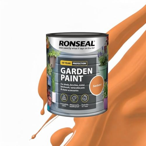 Milena Sunburst Garden Paint 250ml, Water Based Wooden Paints, Fast Drying Matt Finish, Long Lasting Fade Resistance Fence Paint, DIY Colour for Brick, Flower Pots (Sunburst, 250 M L)