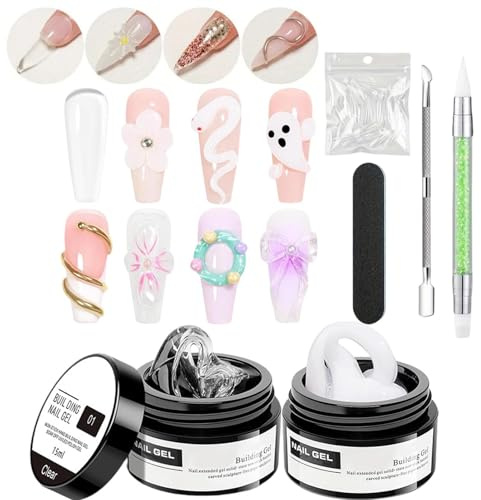 Gel de Sculpture pour Ongles Accessoires de Manucure | Gel Solide Constructeur d'Ongles Pour femmes, filles, dames, épouses, mères, mariées, débutantes, étudiantes, journée spa et