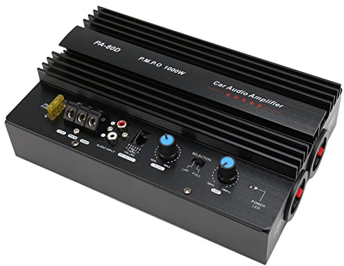 EMUKOEP PA 80D 1000W Car Amplifier Board Mono Subwoofer Plate Amplifier Power Amp Board with High Power Sound Quality Strong Bass for Car Entertainment