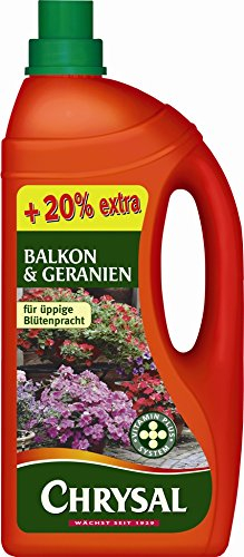 Chrysal Flüssigdünger Balkonpflanzen und Geranien, 1000 + 200 ml