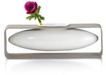 Philippi - Float Vase, rund - schebende Vase im Metallgestell - für Tupen, Rosen, effektvolle dekorative Vase