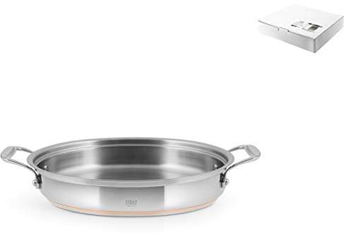 H&H Kupfer Pfanne 2 Griffe, Edelstahl, Grau