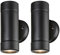 2er Set UP Down LED Außen Wand Lampen Fassaden Garten Terassen Beleuchtung Leuchten IP 44 Schwarz
