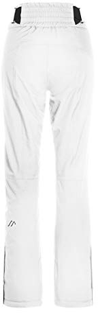 Maier Sports Allissia Slim, Enganliegende Damen Skihose, Wasserdichte Schneehose, Stretchmaterial und verstellbarer Bund, PFC-frei, mTHERM Wattierung & mTEX Wetterschutz, Weiß, Gr. 23 (W38/L30)