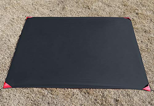 X-Labor Ultraleicht Mini Picknickdecke Stranddecke wasserdichte sandabweisende wärmeisoliert kompakt Nylon Tragbare Camingmatte Pocket Blanket schwarz 150x180 cm