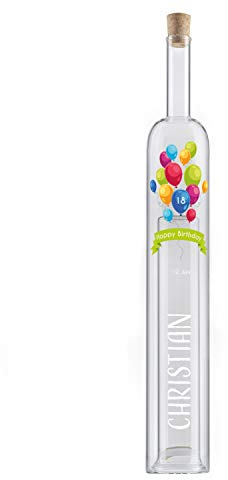 Hohlraumflasche mit Personalisierung | Motiv Luftballons | Ausgefallenes Geldgeschenk Flasche | Geld und Gutscheine verpacken | Geschenkidee Geburtstag | Geburtstagsgeschenk für Männer und Frauen