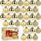 Ruisita 36 Stück 30 mm Weihnachtskugeln Dekoration Bruchsichere Weihnachtsbaumkugeln Mini Weihnachts-Hängekugeln für Feiertags-, Hochzeits- und Partydeko