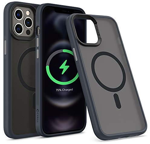 CYRILL by Spigen Color Brick MagSnap Compatible with iPhone 12 Pro Max Case (2020), Translucent Matte Hard Back with Shockproof TPU Bumper Cover for iPhone 12 Pro Max - Graphite