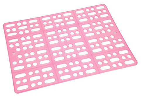 Tapis de cage à lapin durable, tapis de nid facile à nettoyer, tapis pour animaux de compagnie, tapis de pied en plastique qui fuit avec conception de trou pour les poux de chinchilla de cobaye(Rose)