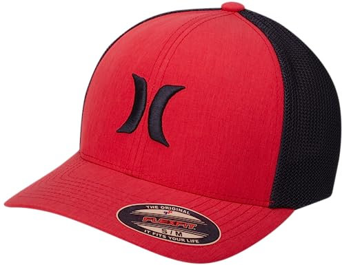 Hurley Mens M Hrly Icon Textures Hat Caps, Gym Red, S/M
