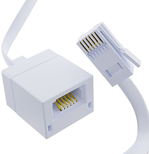 ASNQ BT Telephone Extension Cable 3m - Male to Female Phone Line Extension for Home & Office - Compatible with UK BT Phone Landline