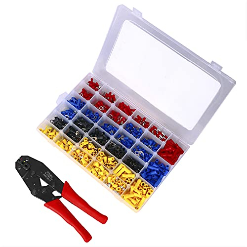 Haussmann Crimpzange Kabelschuhe Set (900 Stk.) - Hochwertige Kabelschuhzange für 0,50-6,00 mm² Kabelhülsen, Flachsteckhülsen, Flachstecker uvm.