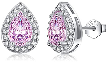 MASOP Ohrstecker Silber 925, Geburtsstein Topas Ohrringe Silber für Frauen Damen Mädchen Schmuck Geschenke zum Geburtstag Oktober