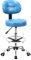 YOFXZGR Barhocker mit Lehne, 360° Drehstuhl mit Rollen, Barhocker Höhenverstellbar 58-70cm, PU Leder Chair Rollhocker, Salon Friseurstuhl Bartisch Barstuhl Schemel (Blau)