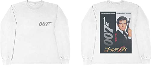 James Bond T Shirt Goldeneye Japanese Affiche Nouveau Officiel Blanc Long Sleeve Size XXL