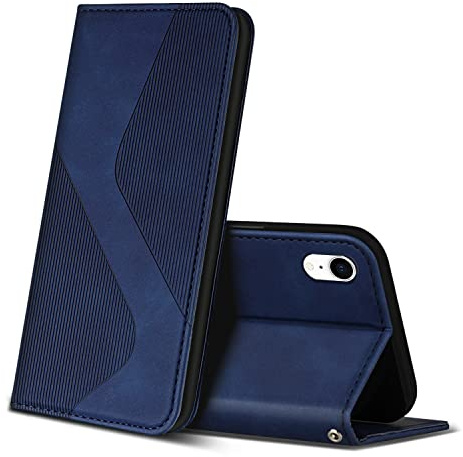 ZONNAVI Cover per iPhone XR, Flip Custodia Pelle PU con [Slot Cart] [Supporto Stand] [Magnetica], Cover a Libro Portafoglio per iPhone XR (Blu)