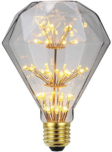 TIANFAN LED Glühbirne Vintage Glühbirne RGB Glühbirne Feuerwerk Glühbirne Deko Warmes Licht E27 220/240V Glas E27 (G95 Diamant)