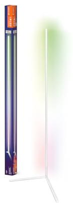 LEDVANCE SMART+ WIFI LED Eck-Stehleuchte, 140cm, weiß, 14W, 1170lm, regulierbares Weiß- & Farblicht, dimmbar, DIY- & Musikrhythmusfunktion, lange Lebensdauer, App-steuerbar, 2700-6500K