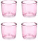 Teelichthalter Glas 6,5x6cm Set 4 Stück Teelichtgläser Windlichtglas Windlicht klein rosa