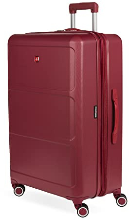 Swiss Gear 8090 Hardside Erweiterbares Gepäck mit Spinner-Rädern, Burgunder, Checked-Large 28-Inch, 8090 Hardside erweiterbares Gepäck mit Spinnrollen