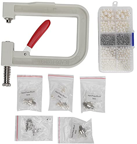 Máquina De Engaste De Perlas, Herramientas Manuales Para Hacer Botones De Remache De Perlas Con Perlas Redondas Para Sombreros, Zapatos, Ropa, Bolsos, Faldas, Suministros Para Manualidades DIY